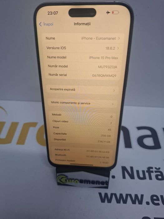 Telefon mobil Apple iPhone 15 Pro Max, 256GB -N2-