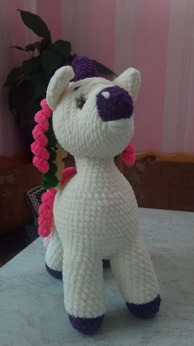 Мягкая игрушка "Единорог" белого цвета