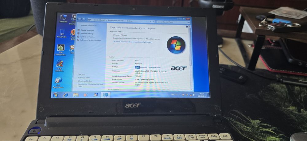 Acer Aspire One AOD255E – Windows 7 Starter, Intel Atom N455, 2GB RAM, 250GB HDD
