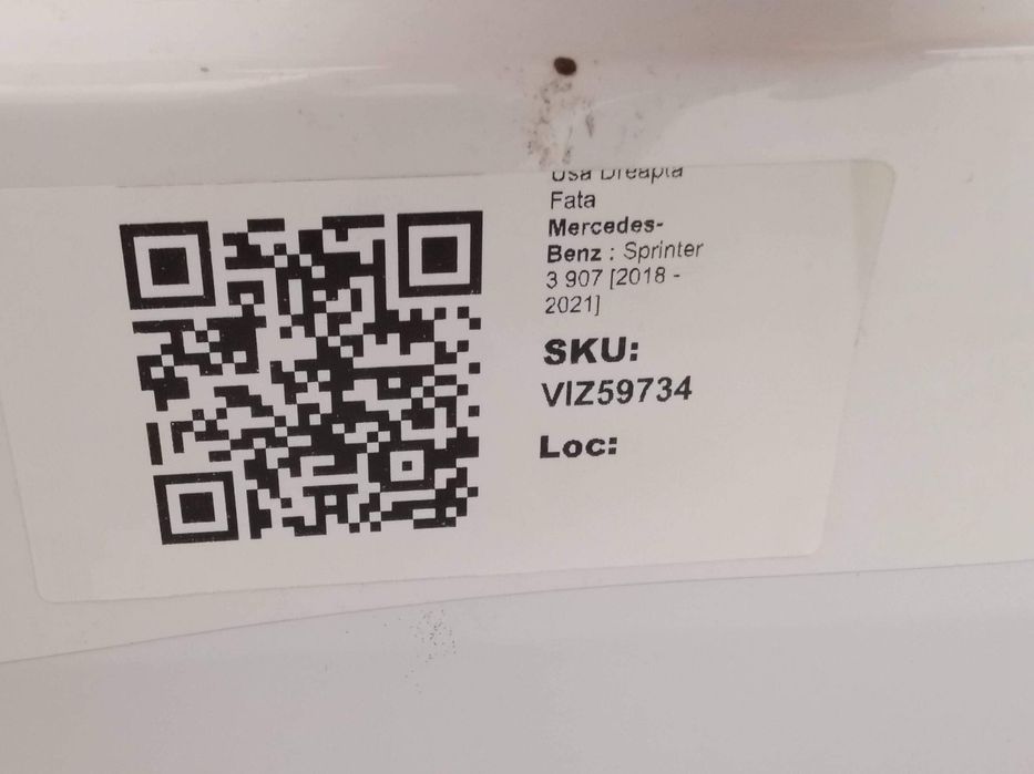 Usa Dreapta Fata Mercedes-Benz  Sprinter 3 907 2018 2019 2020 2021 Ori