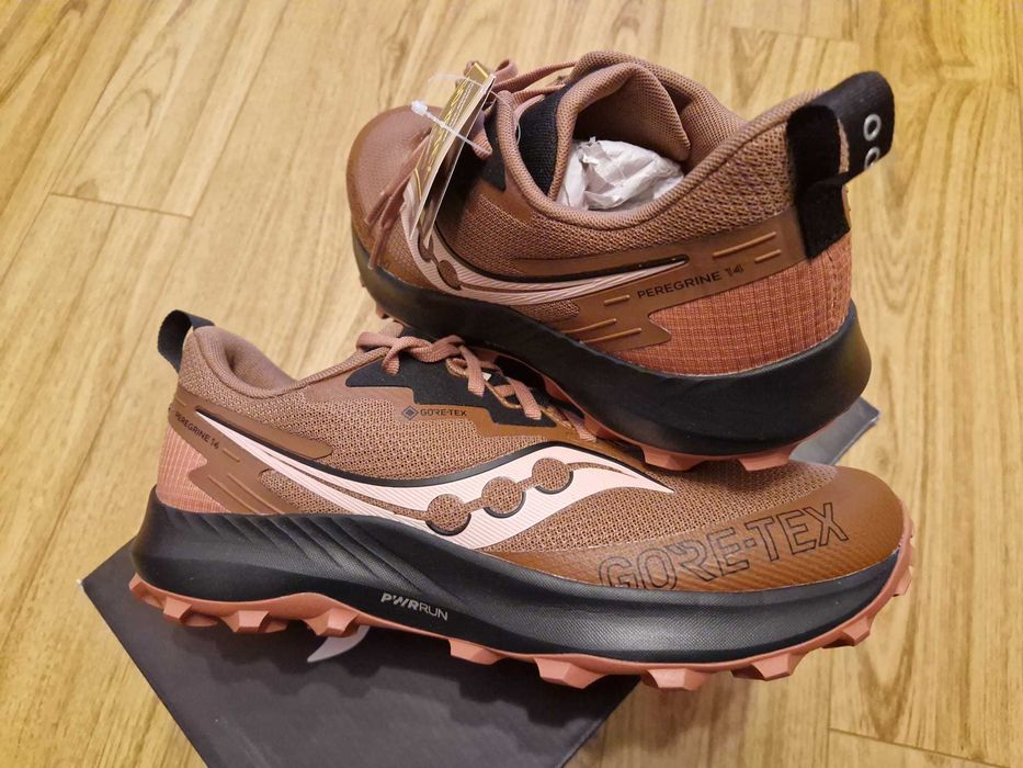 Saucony Peregrine Goretex, trail running, waterproof, hoka brooks asics