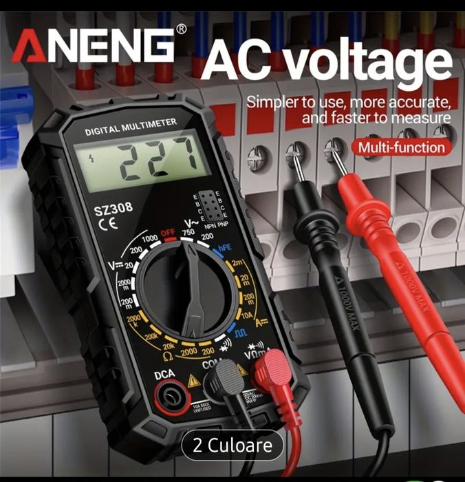 Multimetru digital, nou, cutie, cabluri si baterie nouă