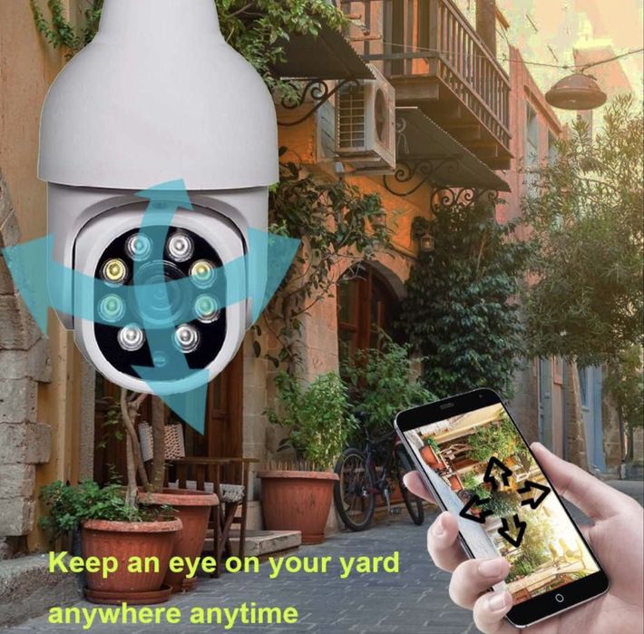 Куполна wi fi камера тип крушка с ъгъл 360° и вграден микрофон