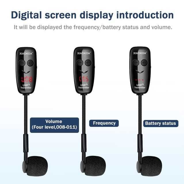 Безжичен микрофон за кларинет,тромпет и всякакви духови инструменти. Приемник и предавател