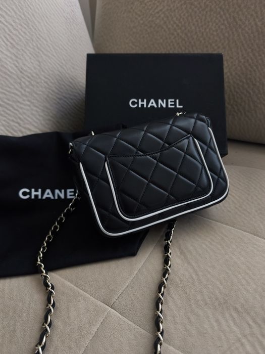 Оригинална Chanel Чанта от Естествена Агнешка Кожа Верифицирана с Чип