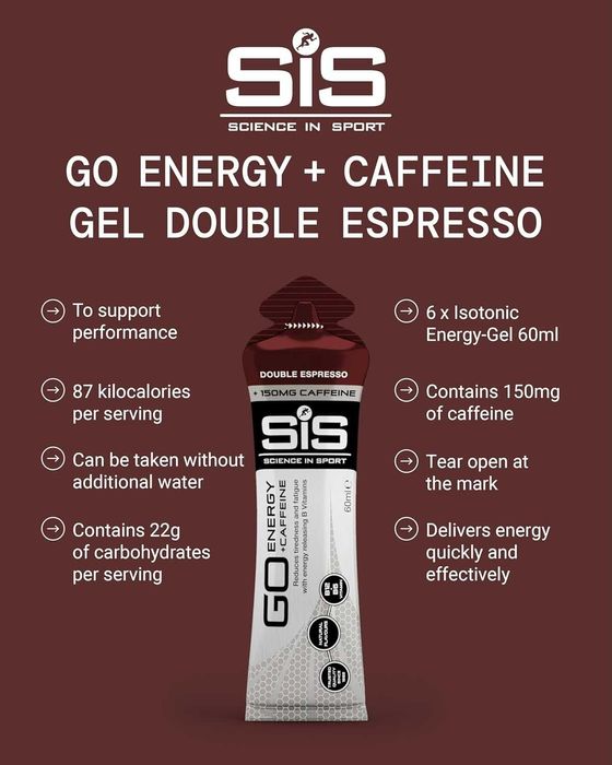 Энергетический гель SIS Go Energy с кофеином (150мг) Double Espresso!