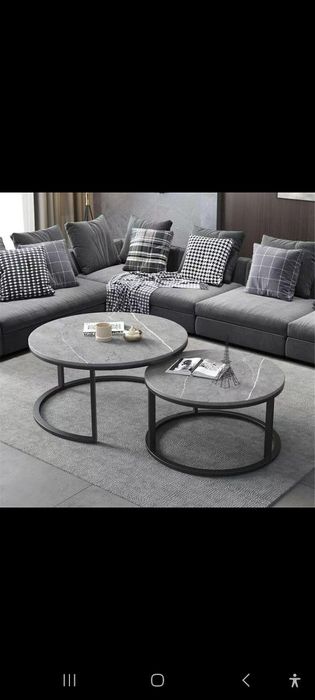 Круглый журнальный столик двойной