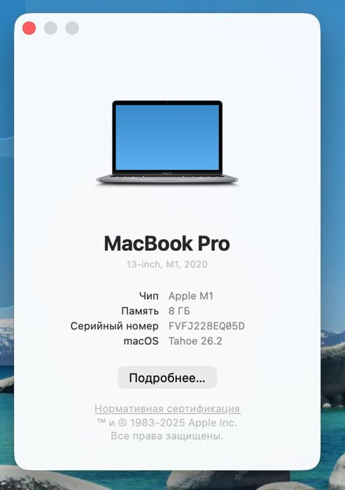 MacBook Pro M1, 13'' 8/256 GB Model: A2338