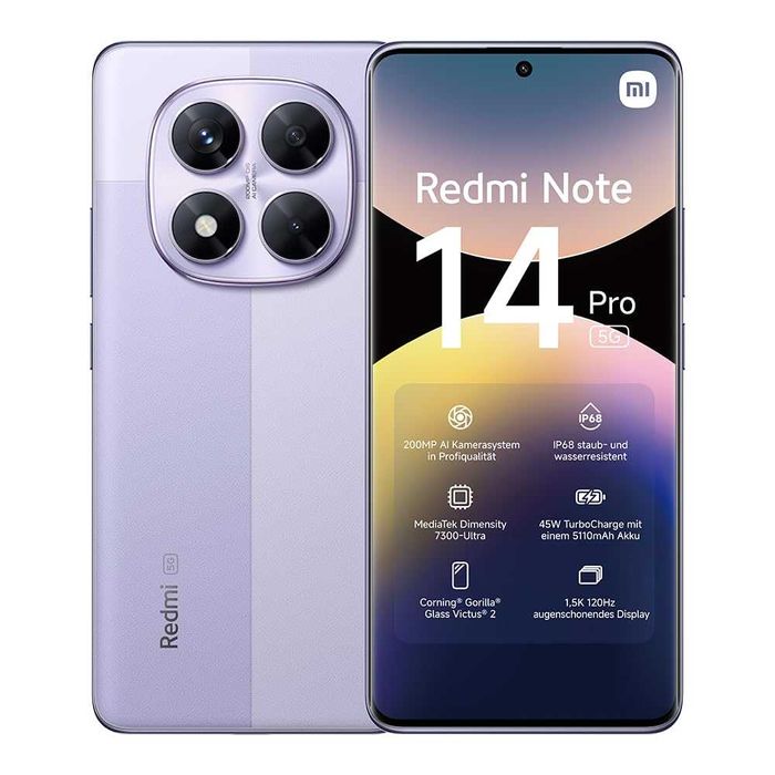 НОВ! Xiaomi Redmi Note 14 Pro 5G 256GB 8RAM Black/ Blue/ Purple/ Green