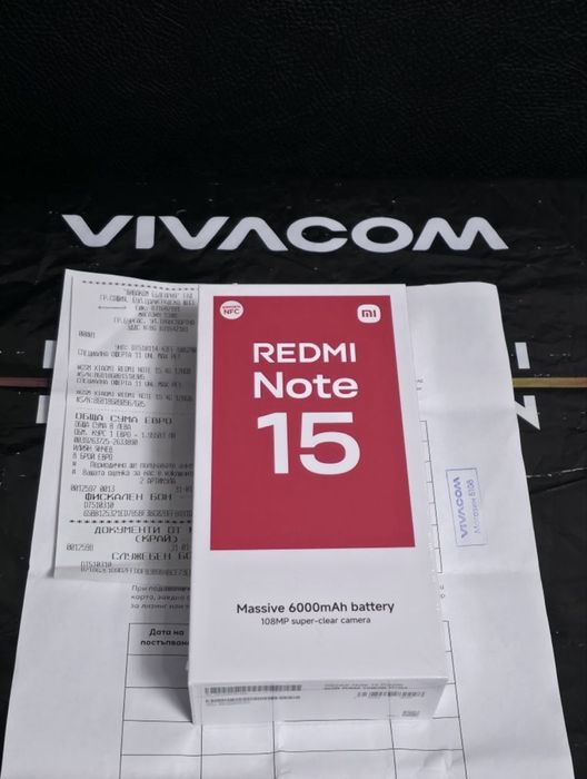 ЗАПЕЧАТАН 128GB Xiaomi Redmi Note 15 Гаранция Vivacom 2028г. Purple