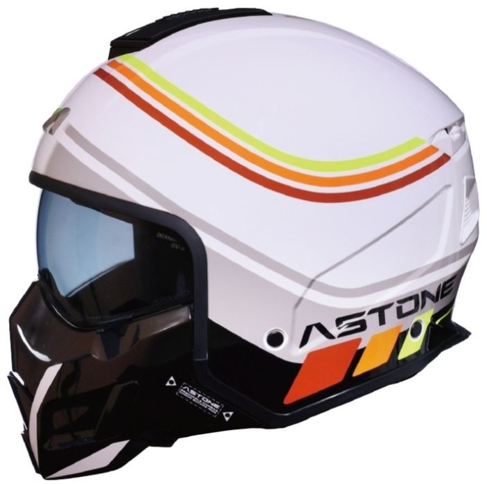 Мотошлем ASTONE MINIJET SK6 рисунок, белый, бежевый L