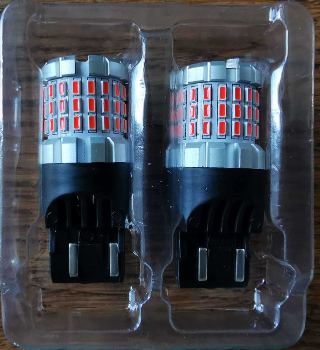 Крушки T20 7443 W21/5W LED червени, мигащи - 2бр.