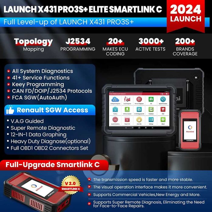 Автомобилна диагностика Launch X431 PRO3S+ Elite