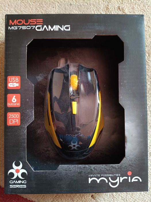 Mouse Gaming MYRIA MG7507 iluminare RGB, 2500 DPI, cablu USB 1,5 m - NOU / SIGILAT