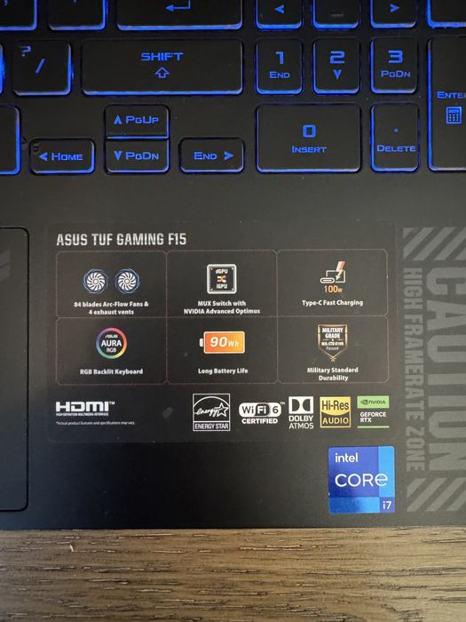 ASUS TUF GAMING F15 RTX 4060/ i7 a 13 a generatie/ 16GB RAM/ 144hz