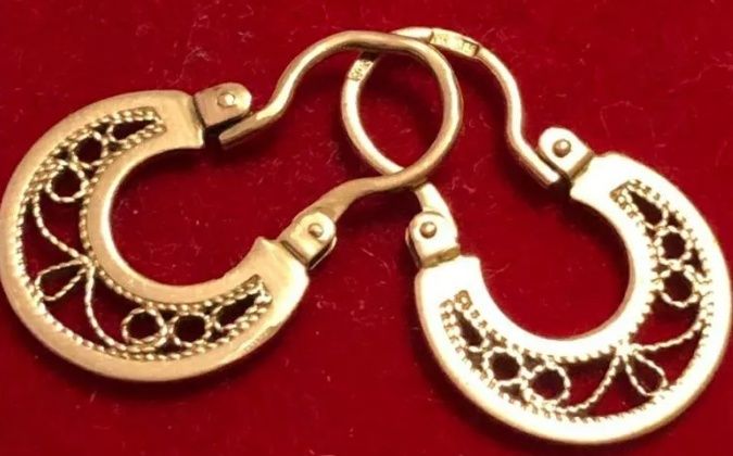 Золотые серьги 583 пробы