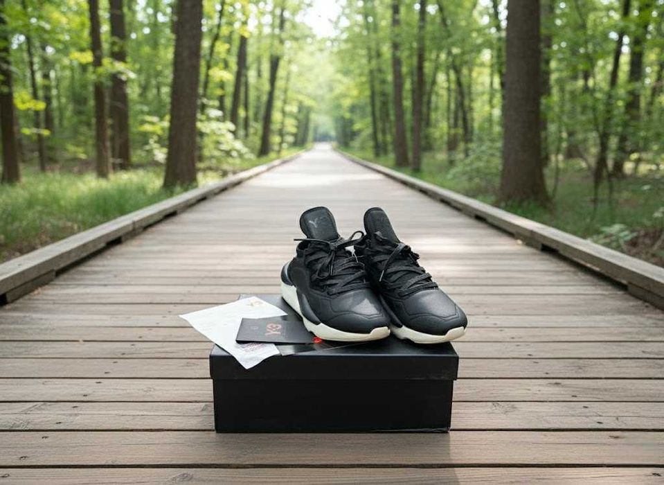 Adidasi Y3 Kaiwa Negru - Alb - Full Box - PREMIUM