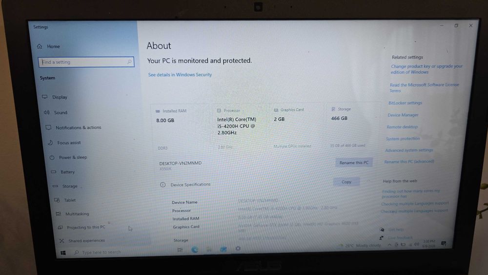 Laptop Asus X550JK