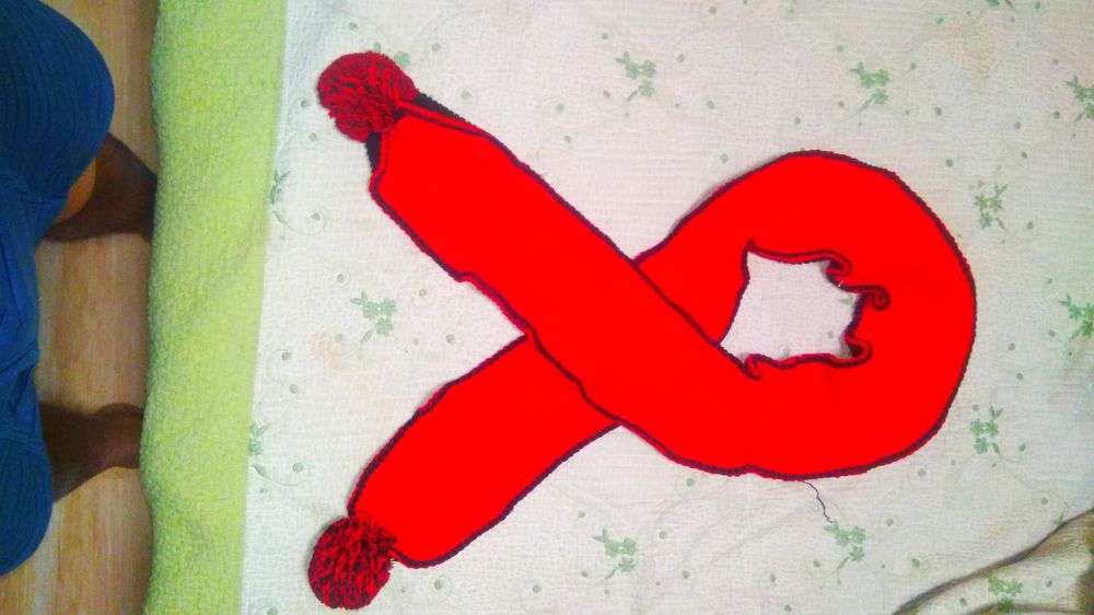 Шарф черно-красный