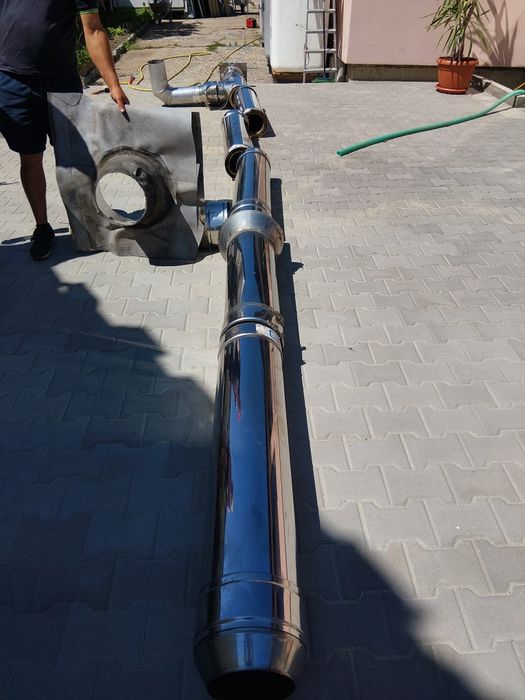 Vand cos de fum din inox  izolat ,180mm