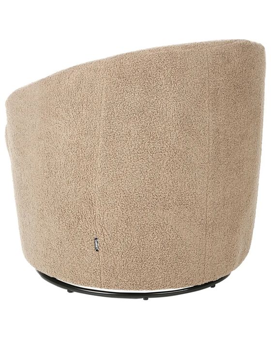 PROMO Fotoliu rotativ DAVIK, boucle, taupe