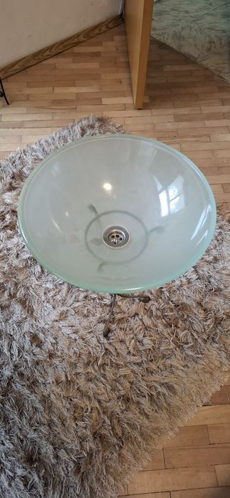 Мивка купа стъкло матово зелено