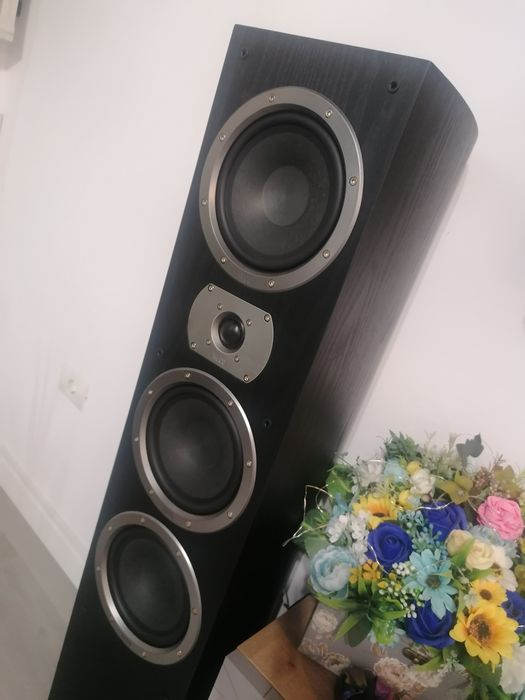Boxe podea și sateliți Heco Victa Prime 702/102 +amp +rafturi sateliti ...