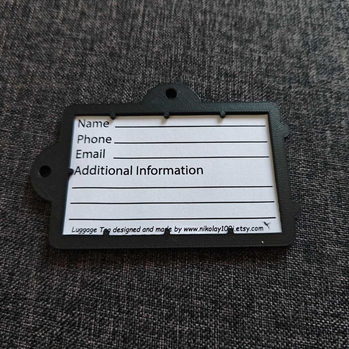 Забавни 3D принтирани етикети за багаж с хартиена вложка за контакти