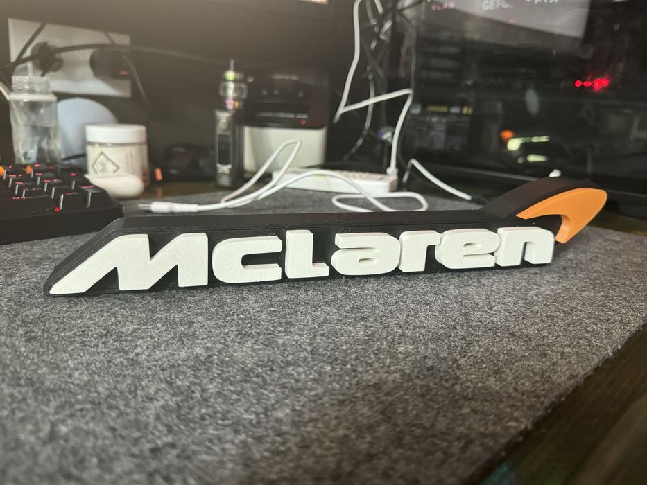 Decor LED Mclaren  Printat 3D 320mmX 60mm