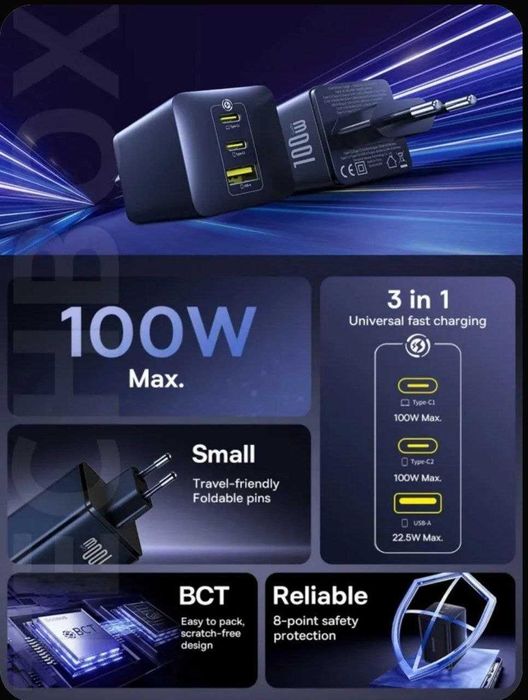 Baseus 100w Быстрое зарядное устройство