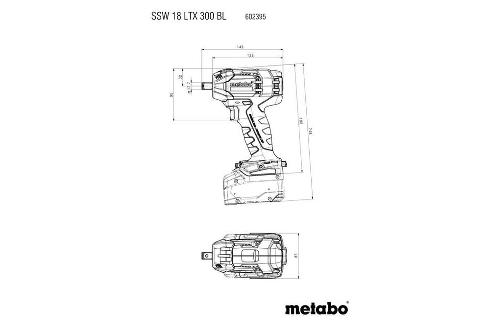 Аккумуляторный ударный гайковерт Metabo SSW 18 LTX 300 BL
