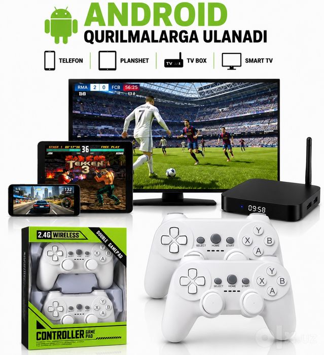 Беспроводной Джойстик 2.4G (Double Gamepad) – Андроід, Смарт ТВ ва Тел