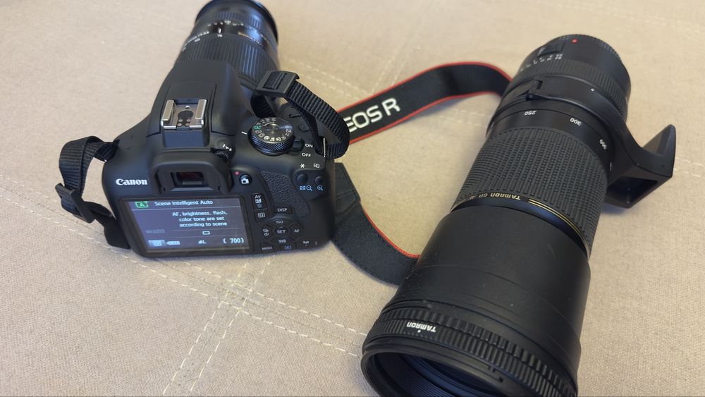 Canon 2000D cu obiectiv Tamron 200-500 si SIGMA 70-300 pret 1500 lei FIX