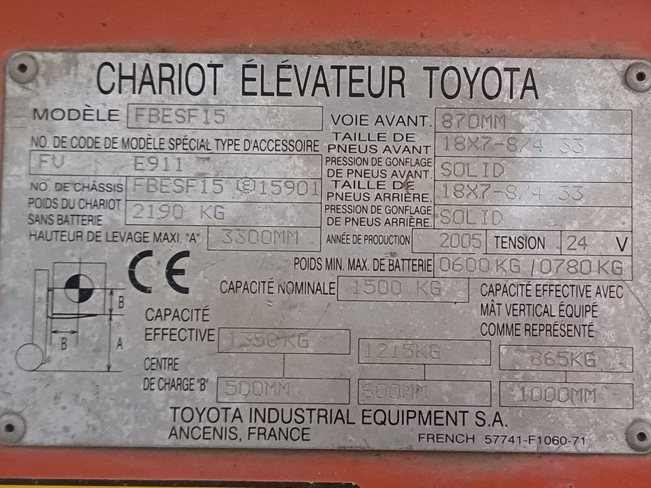 Stivuitor electric toyota FBESF15 1,5 T