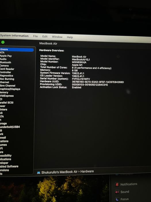 Macbook Air M1 89% 145 sikl