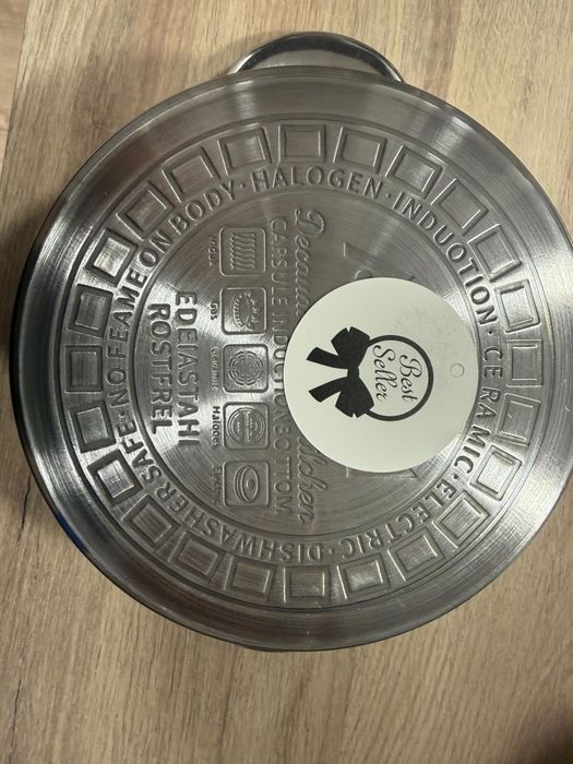 РАЗПРОДАЖБА!!! Комплект тенджери от неръждаема стомана – 12 части с капаци и 5 слойно  дъно.