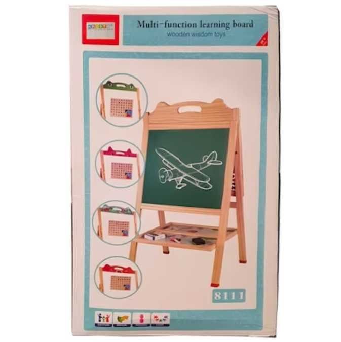 Tablă de scris, magnetică, 2fețe, înălțime reglabilă, din lemn,cu abac