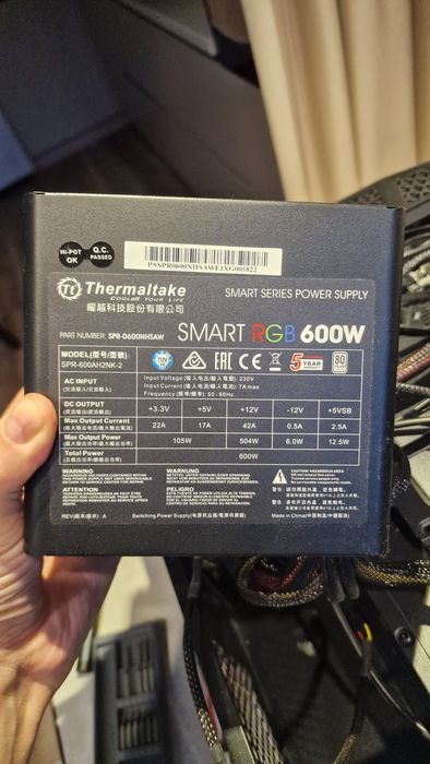 Блок питания Thermaltake Smart RGB 600 Вт