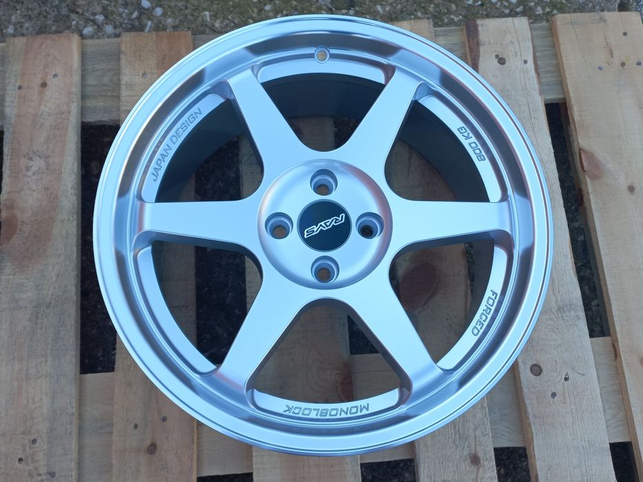 17"4x100 Rays t37 Volk Racing vw opel honda suzuki bmw e30 Silver Pol.