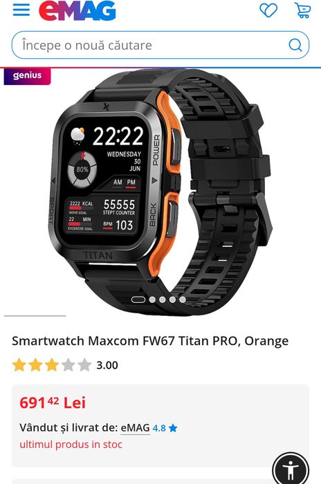 Smartwatch Maxcom Titan Pro Nou, Sigilat