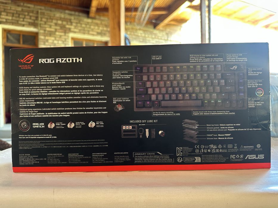 За Пол цены Asus RogAzoth Премиальная беспроводная игровая клавиатура