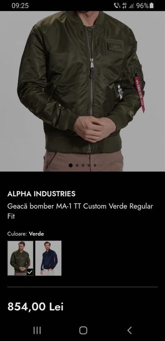 Geaca pilot Alpha pilot originală