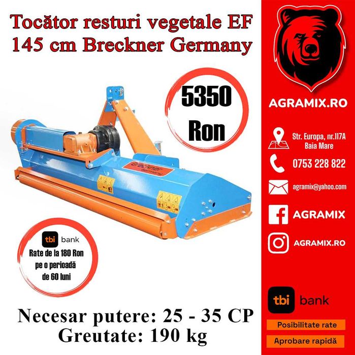 Tocatoare resturi vegetale EF 145 Premium Agramix