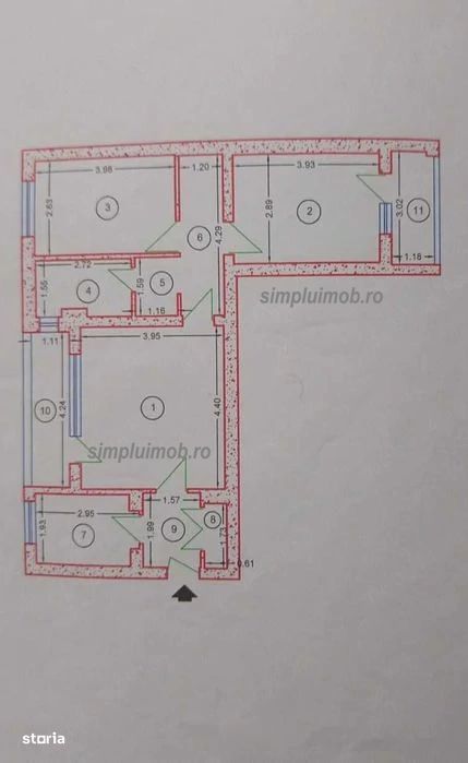 Apartament 3 camere - Bulevardul  Alexandru Obregia