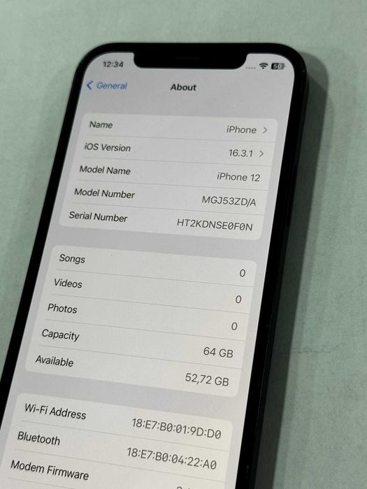 iPhone 12 86%  Battery