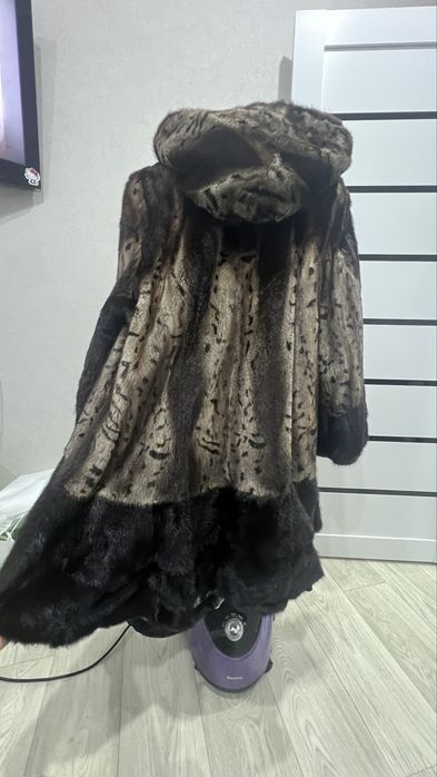 Шуба норковая под леопард.