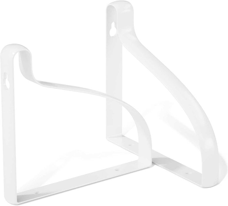 Set 2 Rafturi suspendate Love-KANKEI, cu console metalice - montare pe perete, stil rustic din lemn, 2 dimensiuni 43, 33, Alb