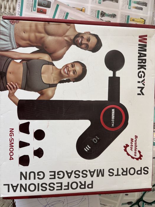 Pistol de masaj profesional WMARK GYM – 5 capete, 10 viteze, 3300 RPM