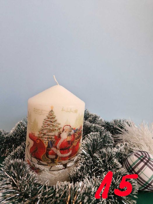 Коледни декупажни свещи
