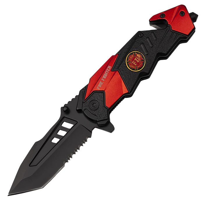 Briceag vanatoare IdeallStore, Fire Fighter, 21 cm, otel, husa inclusa